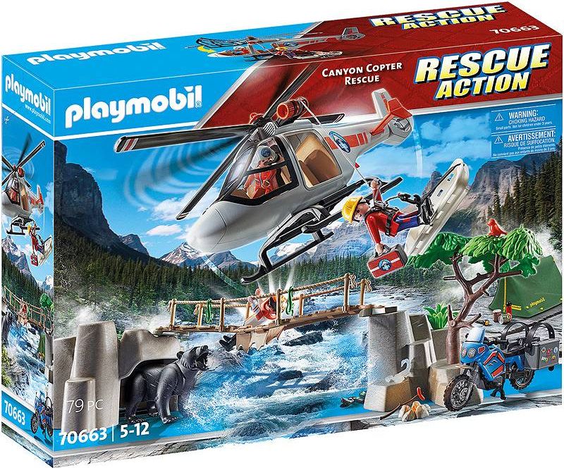 Playmobil  Figures set Rescue Action 70663 Canyon Copter Rescue Rotaļu auto un modeļi