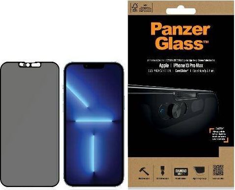 PanzerGlass Apple iPhone 13 Pro Max Case Friendly Camslider Privacy AB, Black aksesuārs mobilajiem telefoniem