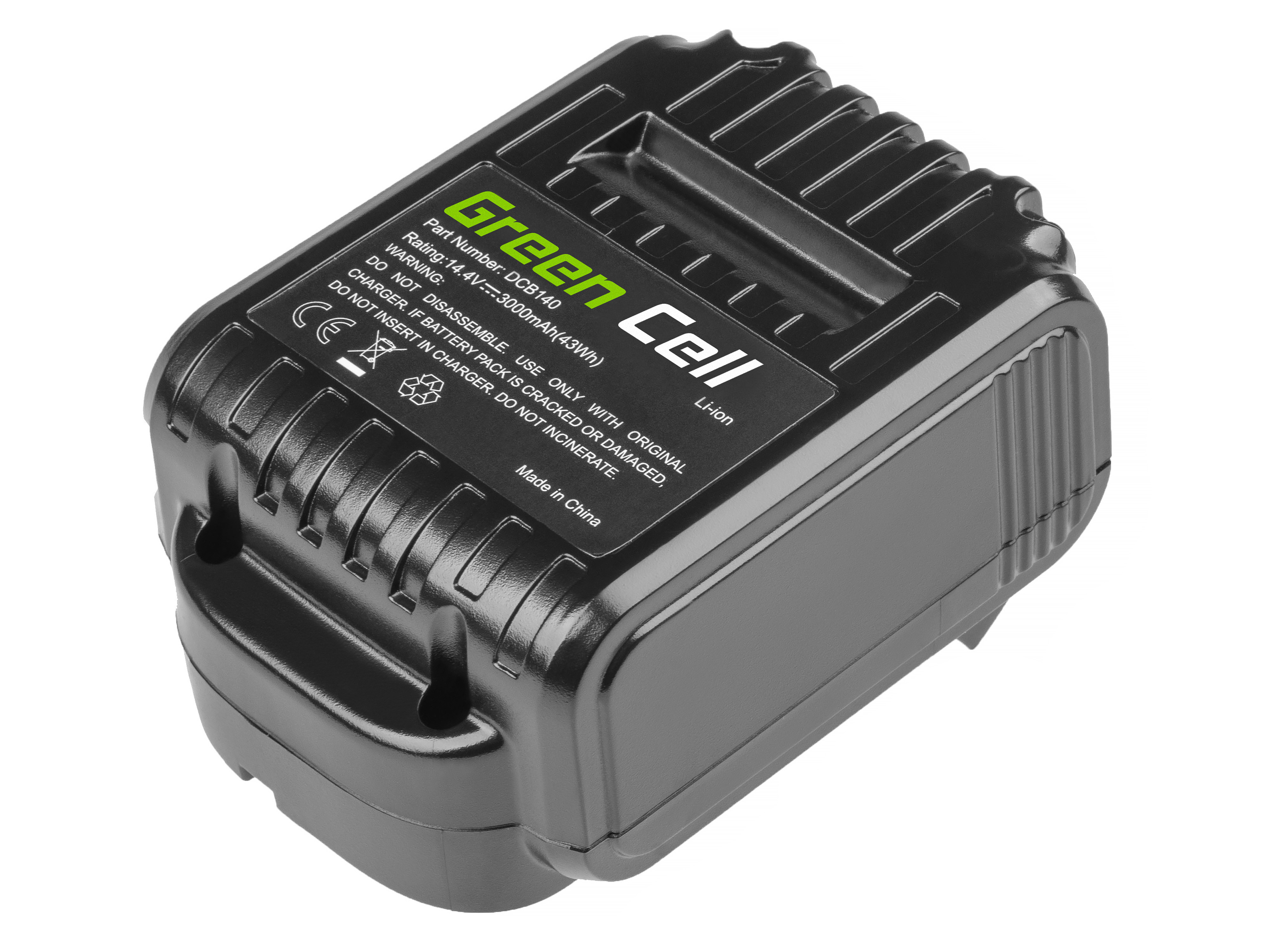 Green Cell Power Tool Battery for DeWalt DCB140 DCB141 DCB142 DCB140-XJ DCB141-XJ 14.4V 3Ah