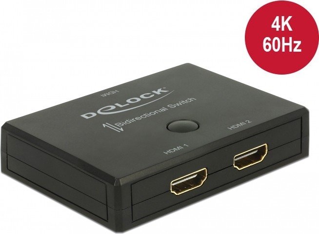 DeLOCK HDMI switcher 2-1 bidireional 4K 60 Hz, HDMI switch - black KVM komutators