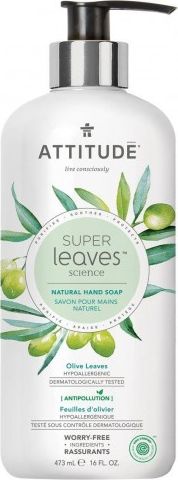 Attitude Super Leaves, Mydlo do rak, Liscie oliwki, 473ml ATT00935 (626232440935)