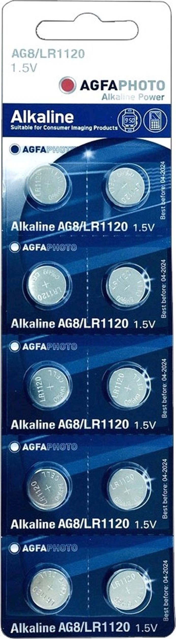 Agfa Bateria LR55 10 szt. 7539116 (4250175805573) Baterija