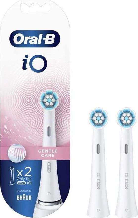 Oral-B Replaceable Toothbrush Heads iO Gentle Care For adults, Number of brush heads included 2, White mutes higiēnai