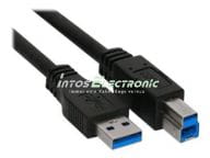 InLine USB 3.0 Kabel, A an B - black, 3m USB kabelis