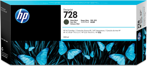 HP 728 300-ml Matte Black DesignJet Ink Cartridge kārtridžs