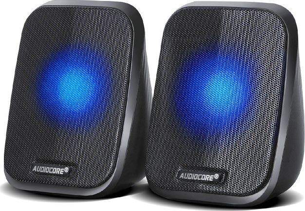 Audiocore AC835 2.0 Stereo Speakers With LED Backlighting For PC Laptop Smartphone datoru skaļruņi