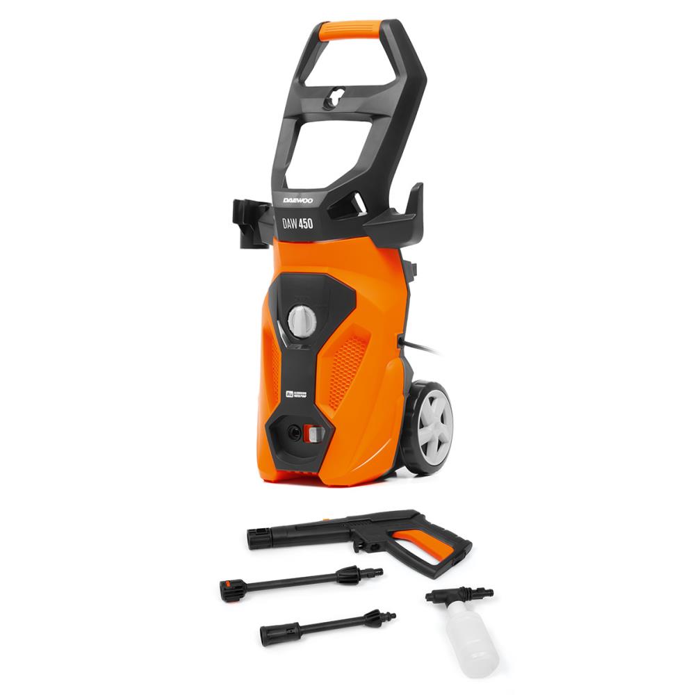 Daewoo DAW 450 pressure washer Upright Electric 420 l/h 1800 W Black, Orange 8800356873714 Augstspiediena mazgātājs