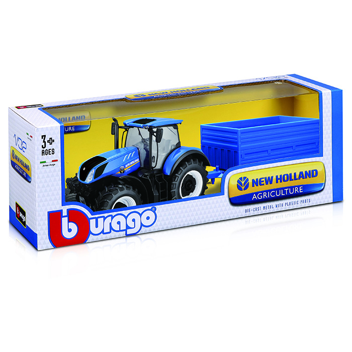 Rot. Traktors Bburago Tractor with trailer New Holland 324025 Rotaļu auto un modeļi