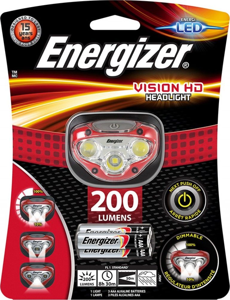 Latarka czolowa Energizer Vision HD 7638900316377 (7638900316377) kabatas lukturis