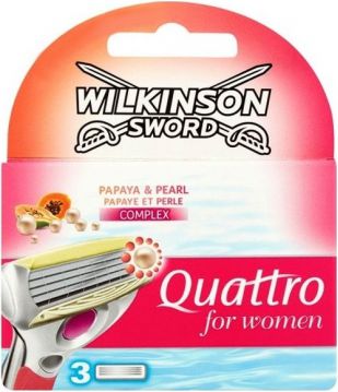 Wilkinson  Quattro For Women Papaya & Pearl 3 szt 4027800414345 (4027800414345) vīriešu skuvekļu piederumi