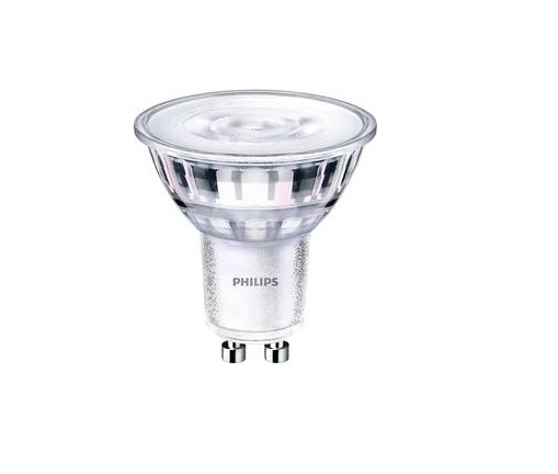 PHILIPS LED spotlight GU10 230V 3.8W 345lm, warm white apgaismes ķermenis