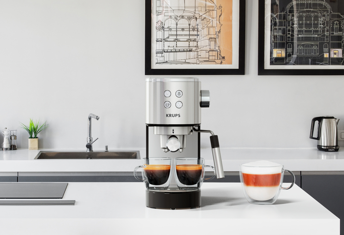 KRUPS Steam&Pump Virtuoso espresso kafijas automāts, nerūsoša tērauda XP442C11 Kafijas automāts
