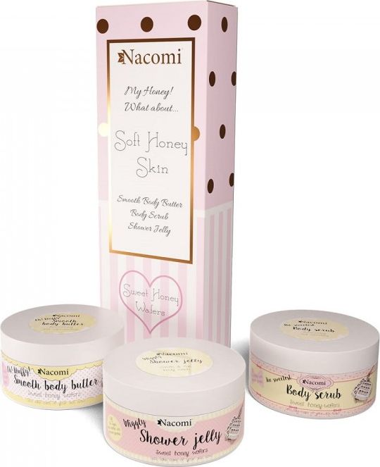 Nacomi NACOMI_SET Miodowe Gofry galaretka do mycia ciala 100g + peeling do ciala 125g + maslo do ciala 100g 5902539702613 (5902539702613)