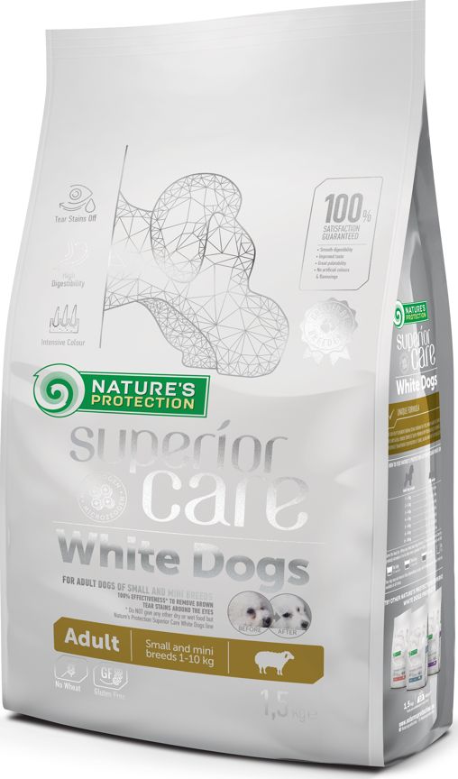 UAB AKVATERA NATURES PROTECTION PIES 1,5kg SUPERIOR CARE WHITE DOG ADULT SMALL barība suņiem