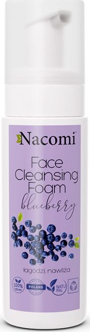 Nacomi Face Cleansing Foam pianka oczyszczajaca do twarzy Blueberry 150ml 5902539713985 (5902539713985) kosmētikas noņēmējs