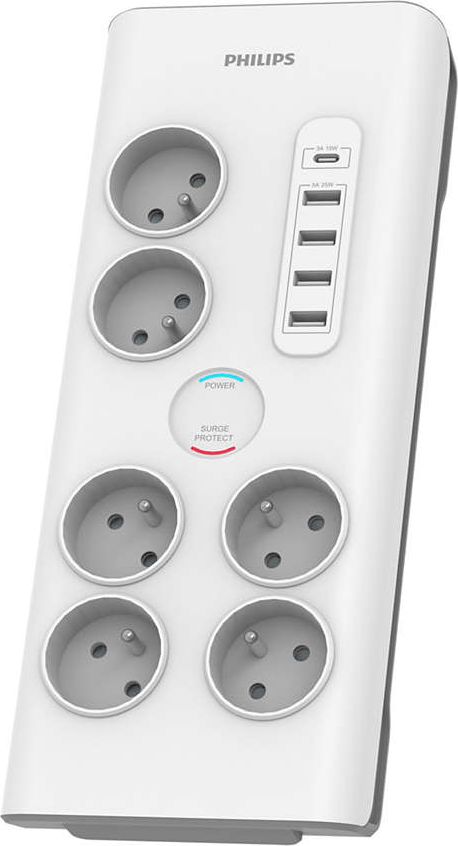 Philips SPN7060WA/60 surge protector White 6 AC outlet(s) 2 m FR elektrības pagarinātājs