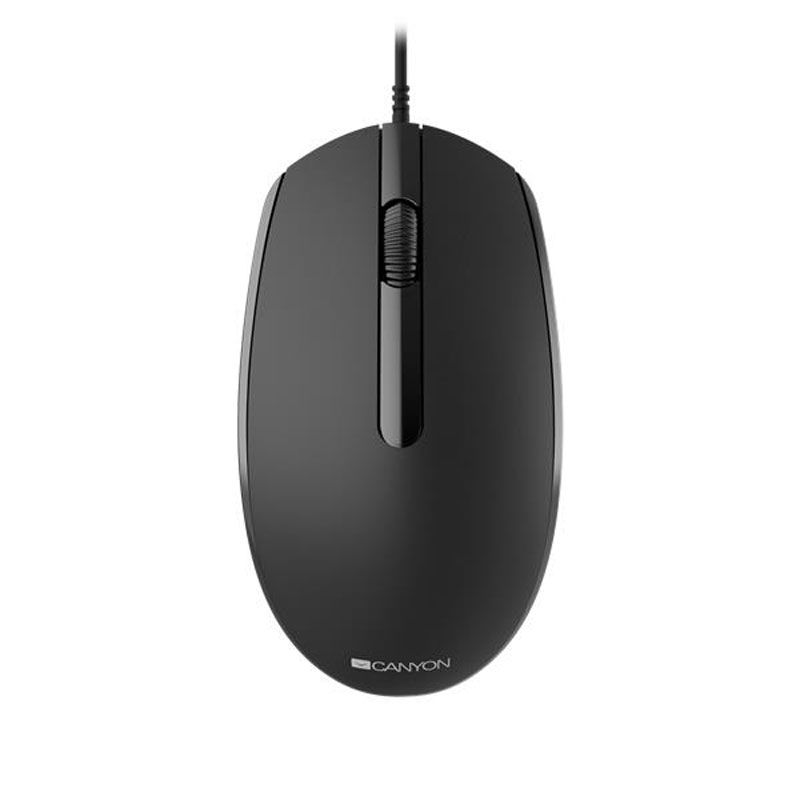 Canyon Wired  optical mouse with 3 buttons, DPI 1000, with 1.5M USB cable, black, 65*115*40mm, 0.1kg Datora pele