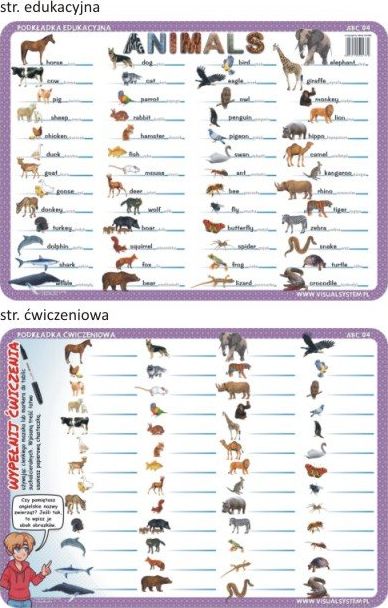 Visual System Podkladka cwiczeniowa - Animals ABC04 (5903111525781)