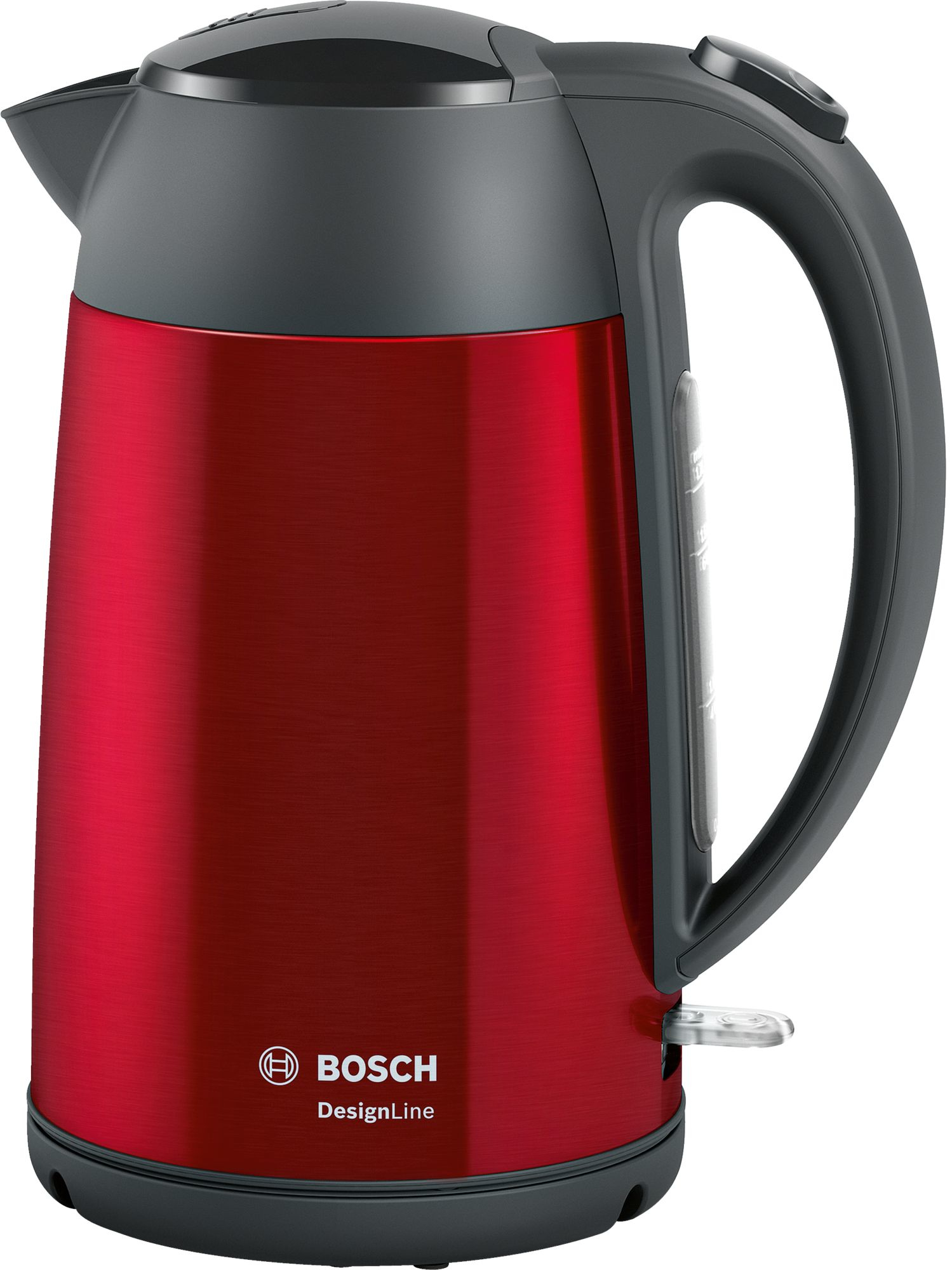 Bosch TWK3P424 electric kettle 1.7 L 2400 W Grey, Red Elektriskā Tējkanna