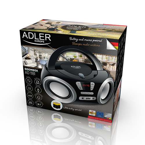 ADLER Radio CD-MP3 USB AD1181 radio, radiopulksteņi