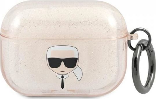 Karl Lagerfeld Etui ochronne Head Glitter do Airpods Pro zlote KLD653GLD (3666339030353)