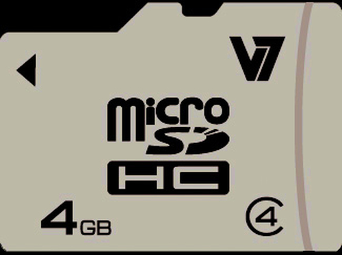 V7 MICROSD CARD 4GB SDHC CL4 INCL SD ADAPTER RETAIL atmiņas karte