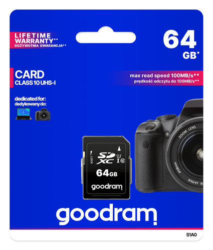 Goodram SD 64GB Class 10 UHS I atmiņas karte