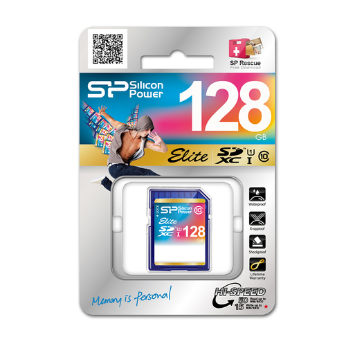 Silicon Power SP128GBSDXAU1V10 SD Card 128GB UHS-1 Elite Cl10 atmiņas karte