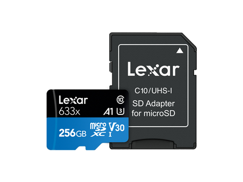 Lexar High-Performance 633x UHS-I micro SDXC, 256 GB, Class 10, U3, V30, A1, 45 MB/s, 100 MB/s 843367119721 atmiņas karte