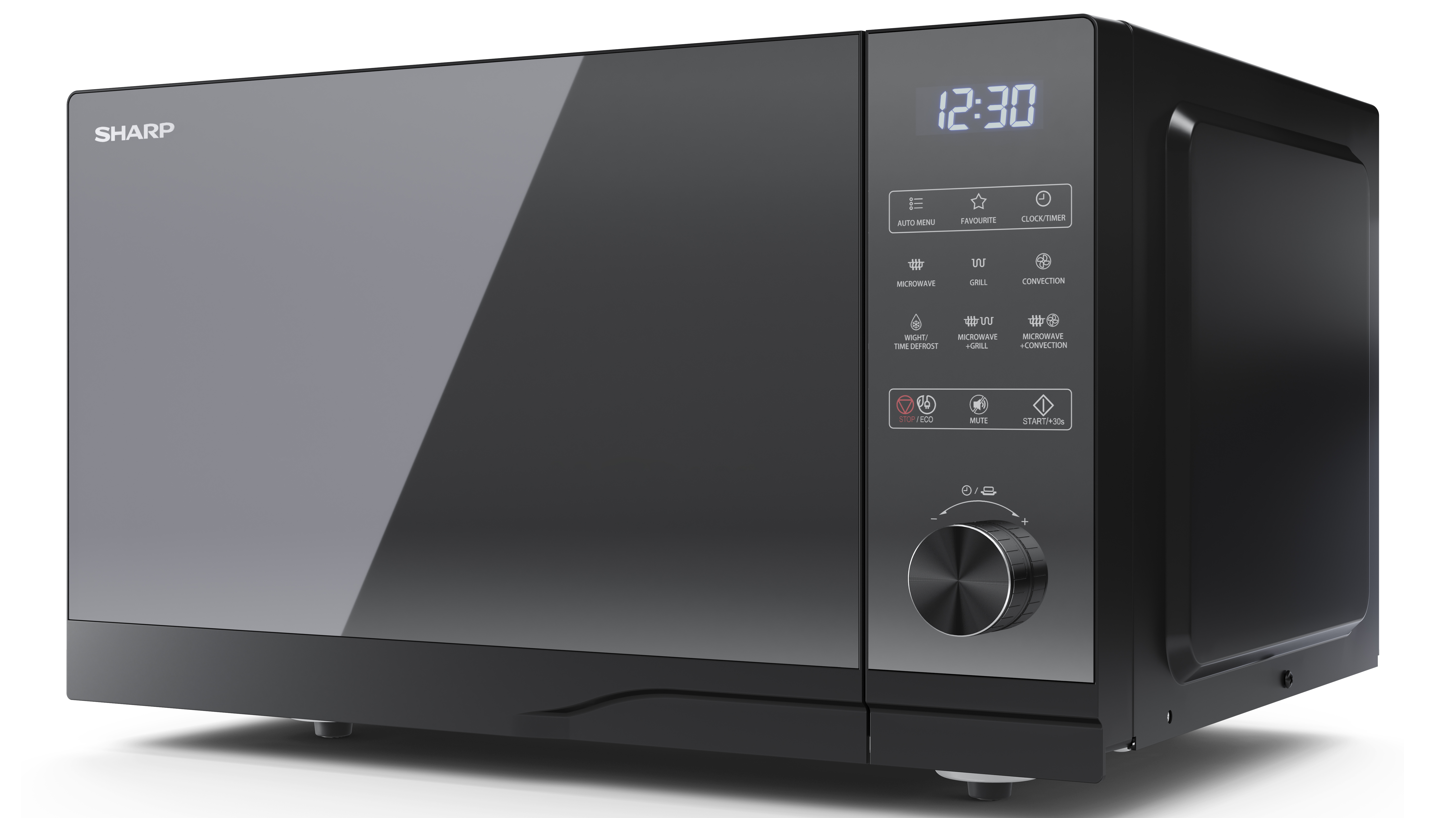 Sharp Microwave Oven with Grill, Flatbed YC-GC52FE-B Brīvi stāvošs, 900 W, Convection, Grill, Black Mikroviļņu krāsns
