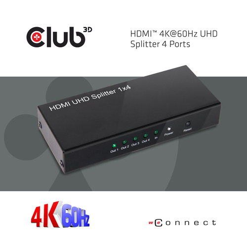 CLUB 3D HDMI 2.0 UHD Splitter 4 Ports video karte