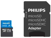 Philips MicroSDXC Card      64GB Class 10 UHS-I U3 incl. Adapter atmiņas karte
