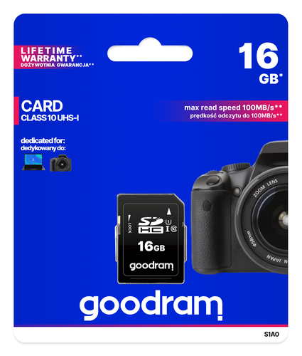 Goodram S1A0 memory card 16 GB SDHC UHS-I Class 10 atmiņas karte