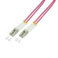 Glasfaser Patchkabel OM4 50/125A LC-LC  7,5m pink apgaismes ķermenis