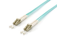 Equip LWL Patchkabel LC->LC 15.00m Multimode Duplex OM3 turq Polybeutel apgaismes ķermenis