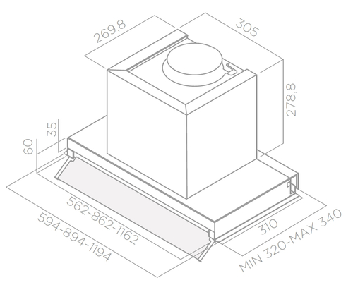 ELICA BOXIN LUX LX/IX/A/60 Hood Tvaika nosūcējs