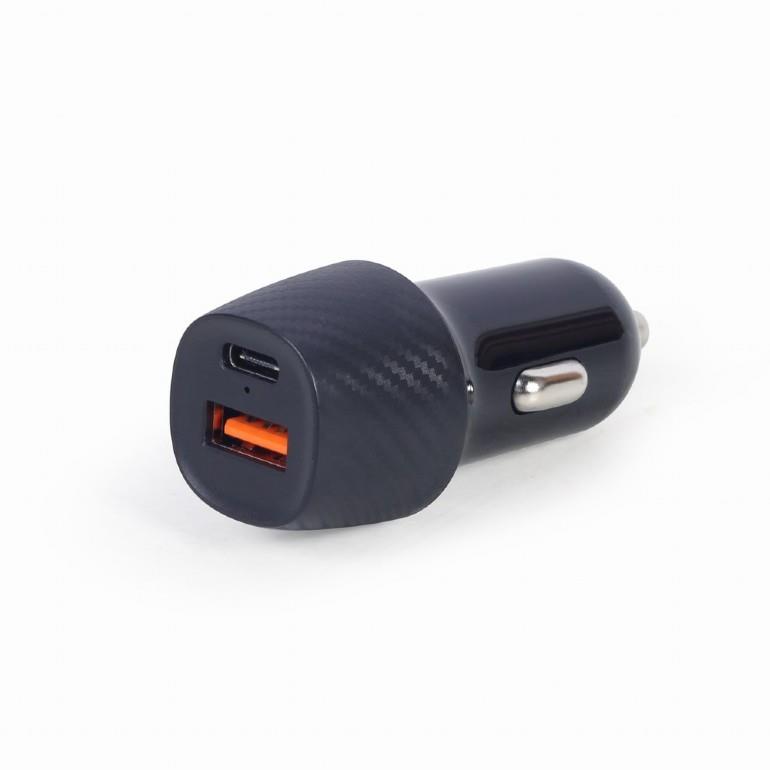 Gembird 2-port USB car fast charger TA-U2QC3-CAR-02 Black iekārtas lādētājs