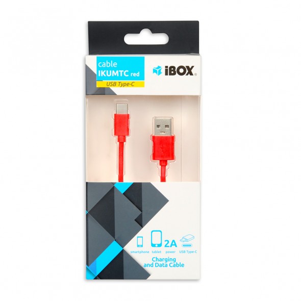 I-BOX USB TYPE-C CABLE 2A RED 1m USB kabelis