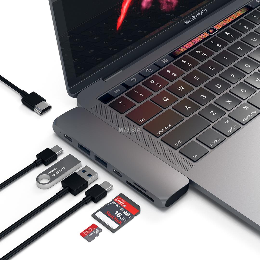 Satechi Type-C Pro Hub with 4K HDMI Space Gray USB centrmezgli