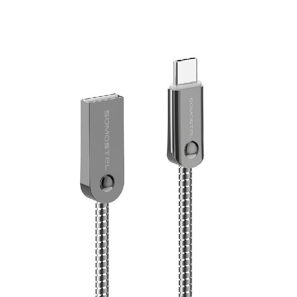 SOMOSTEL CABLE TYP-C 3.1 METALIC/SILVER SMS-BJ01 USB kabelis