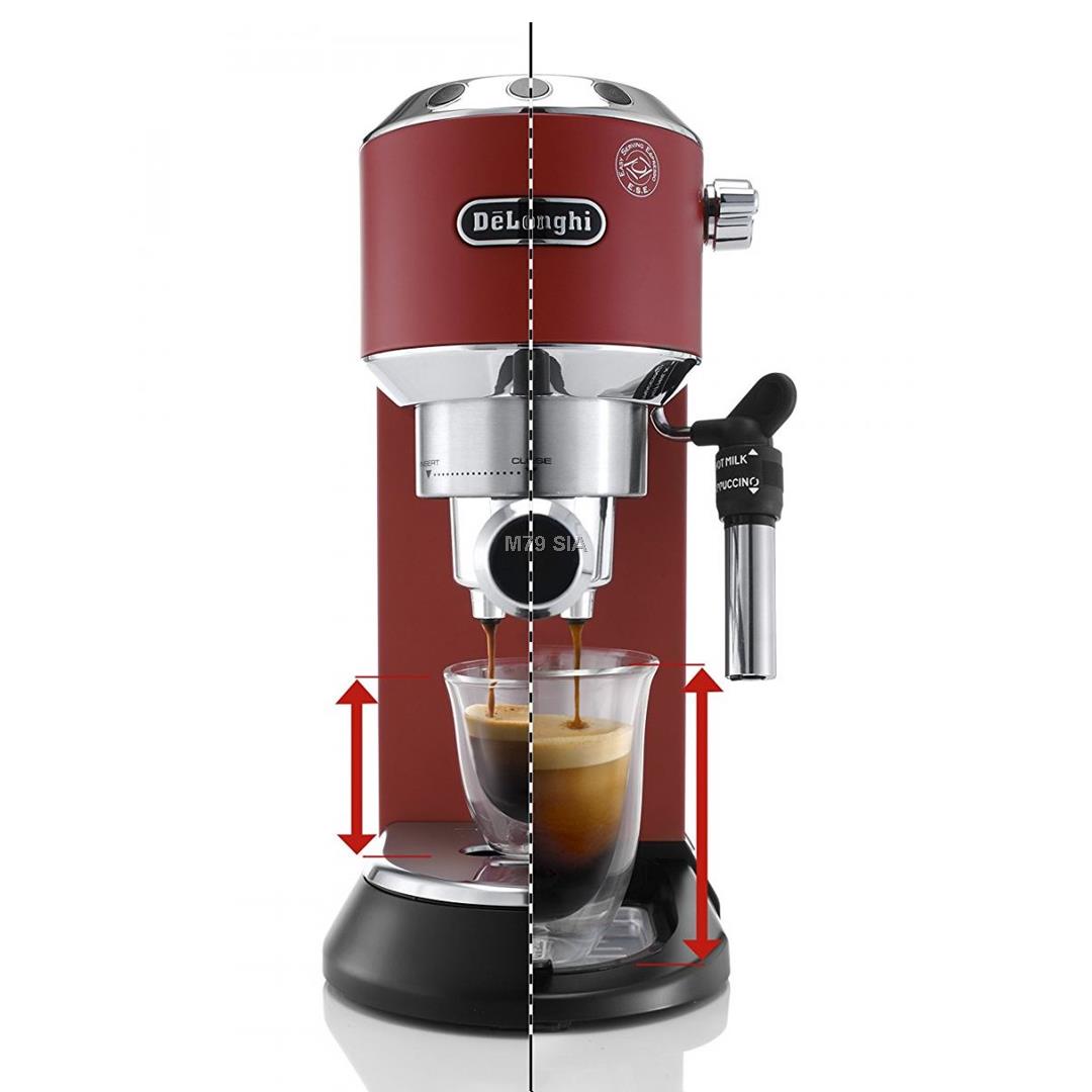 Delonghi Dedica Espresso Coffee Maker 	EC685.R Pump pressure 15 bar, Built-in milk frother, Semi-automatic, 1300 W, Red 8004399331204 Kafijas automāts