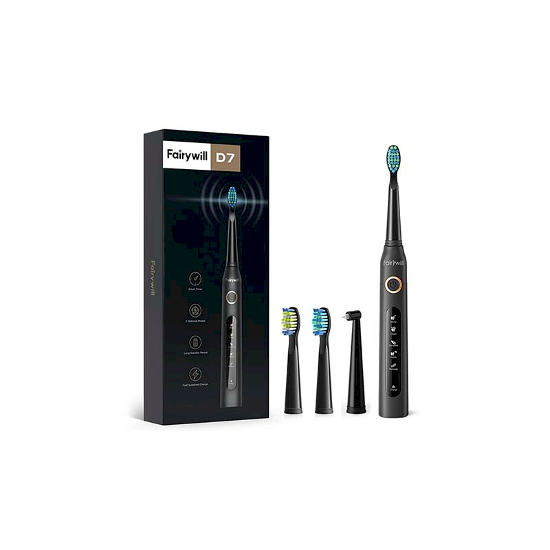 FAIRYWILL SONIC TOOTHBRUSH FW-507 BLACK mutes higiēnai