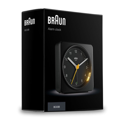 Braun BC 03 B quartz alarm clock analog black radio, radiopulksteņi