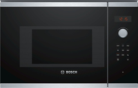 Bosch Microwave Oven BFL523MS0 20 L, Retractable, Rotary knob, Touch Control, 800 W, Stainless steel/ black, Built-in, Defrost function Mikroviļņu krāsns