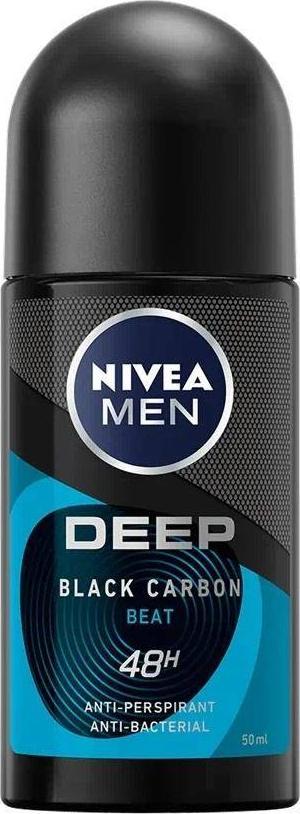 Nivea NIVEA_Men Deep Black Carbon Beat antyperspirant z aktywnym weglem Roll-On 50ml 5900017082301 (5900017082301)