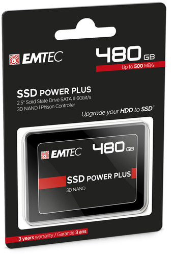 SSD 480GB EMTEC 3D NAND Phison  2,5" (6.3cm) SATAIII intern SSD disks