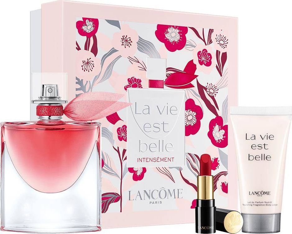 Lancome SET LANCOME La Vie Est Belle Intensement EDP spray 50ml + BODY MILK 50ml +Lipstick pomadka do ust Absolu Rouge Matte 378 36142734196