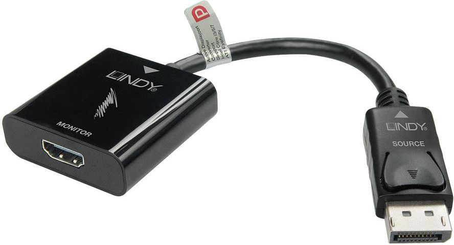 Adapter AV Lindy DisplayPort - HDMI czarny (41068) 41068 (4002888410687)