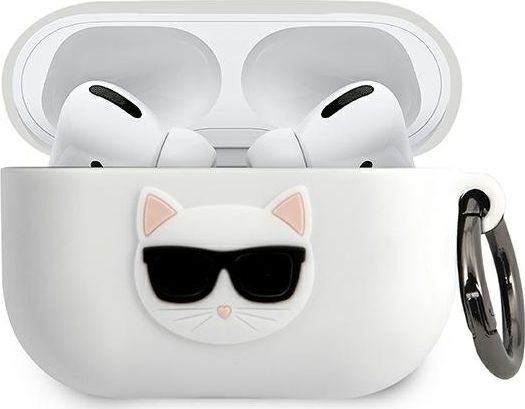Karl Lagerfeld Protective case KLACAPSILCHWH Silicone Choupette for AirPods Pro white