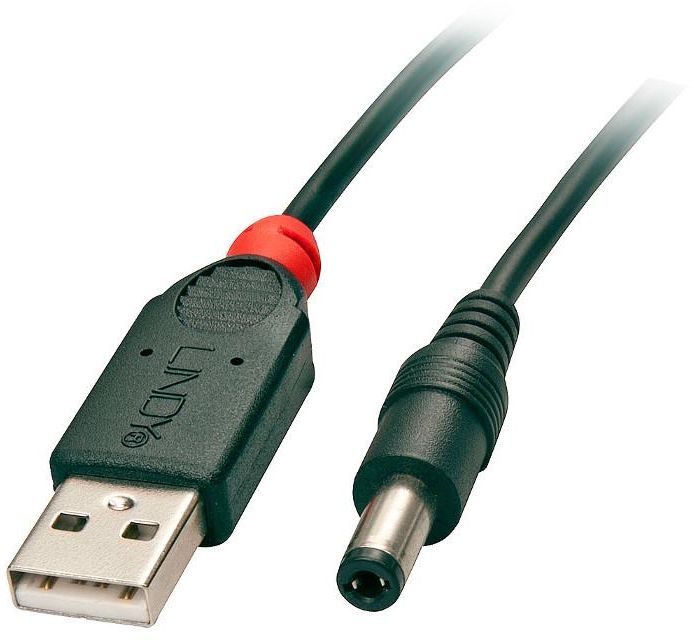 Lindy - USB / power cable - DC jack 5.5 x 2.1 mm to USB (power only) - 1.5 m kabelis datoram